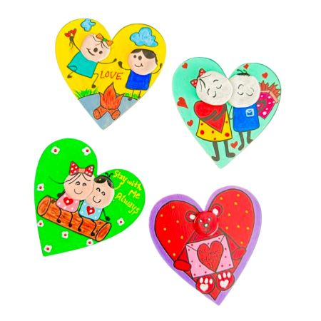Handmade Heart Shape Coaster Set of 4